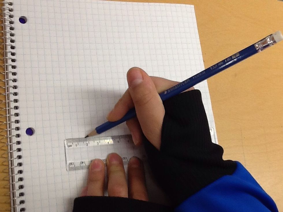 Draw a line around 3cm long.