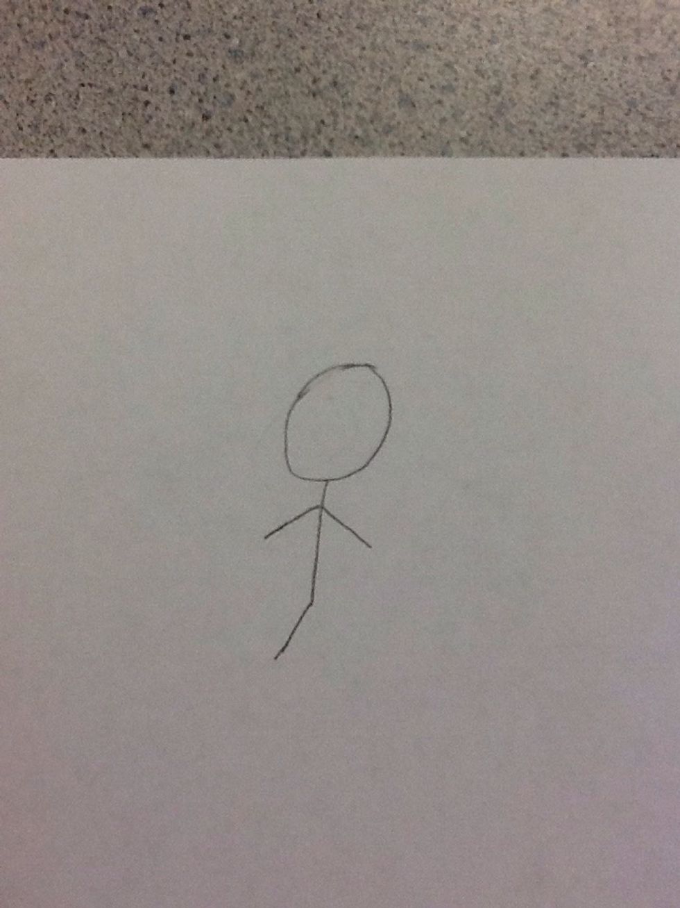 Draw a line from the end of the line that is connected to the circle.