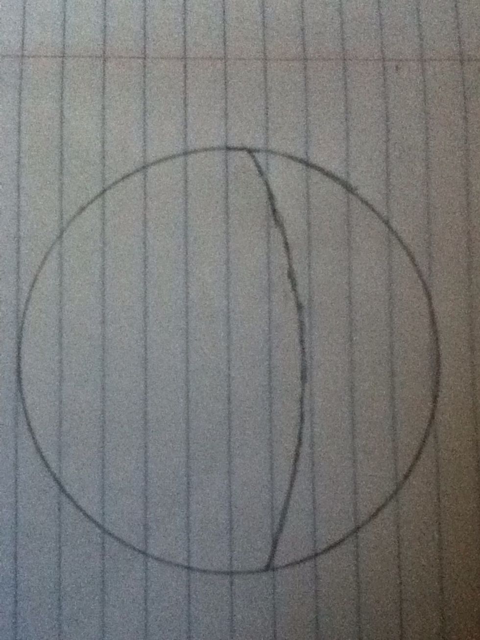 Draw a line in the middle. Make it a little to the right.