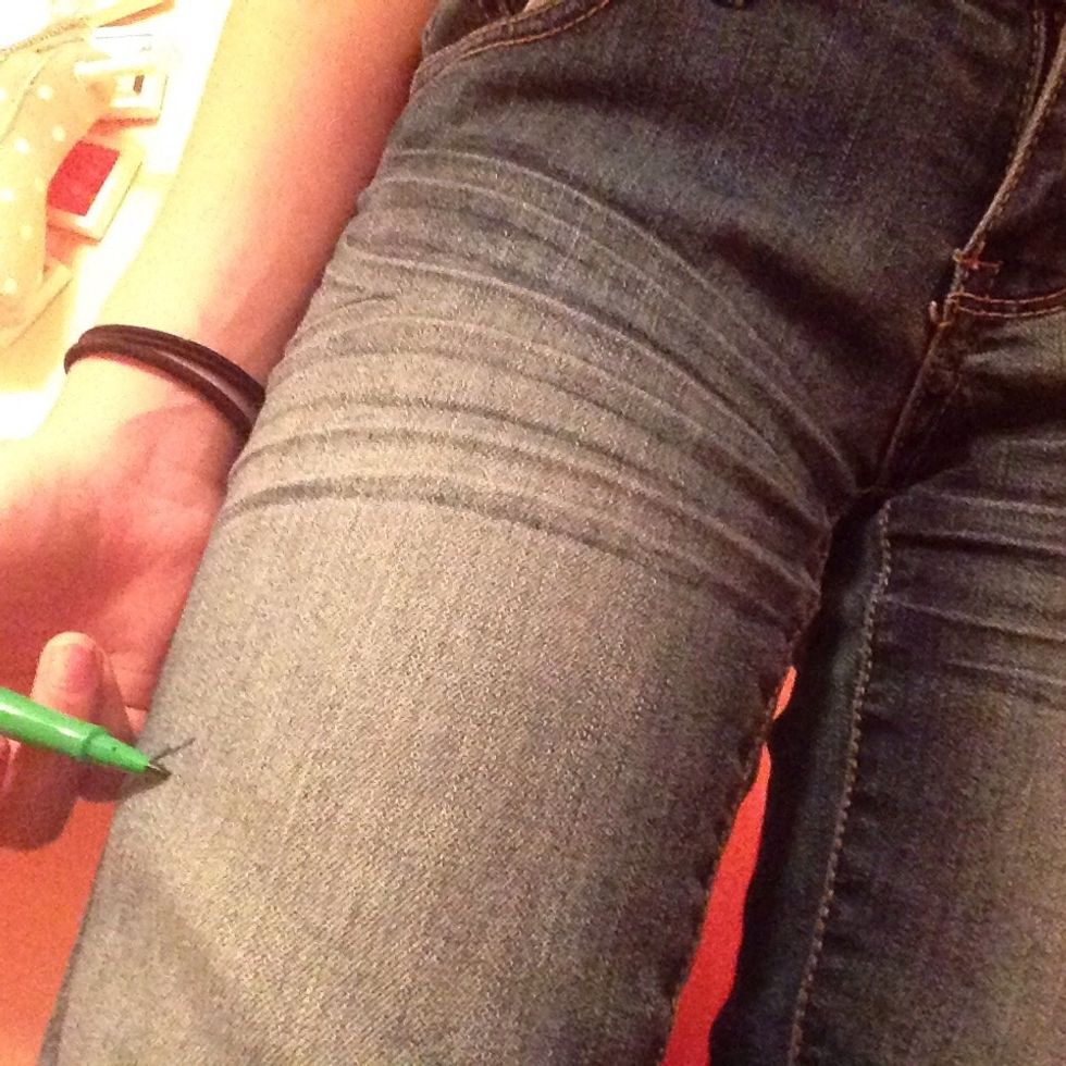 Draw a line of line about 3 inches below how short you want them