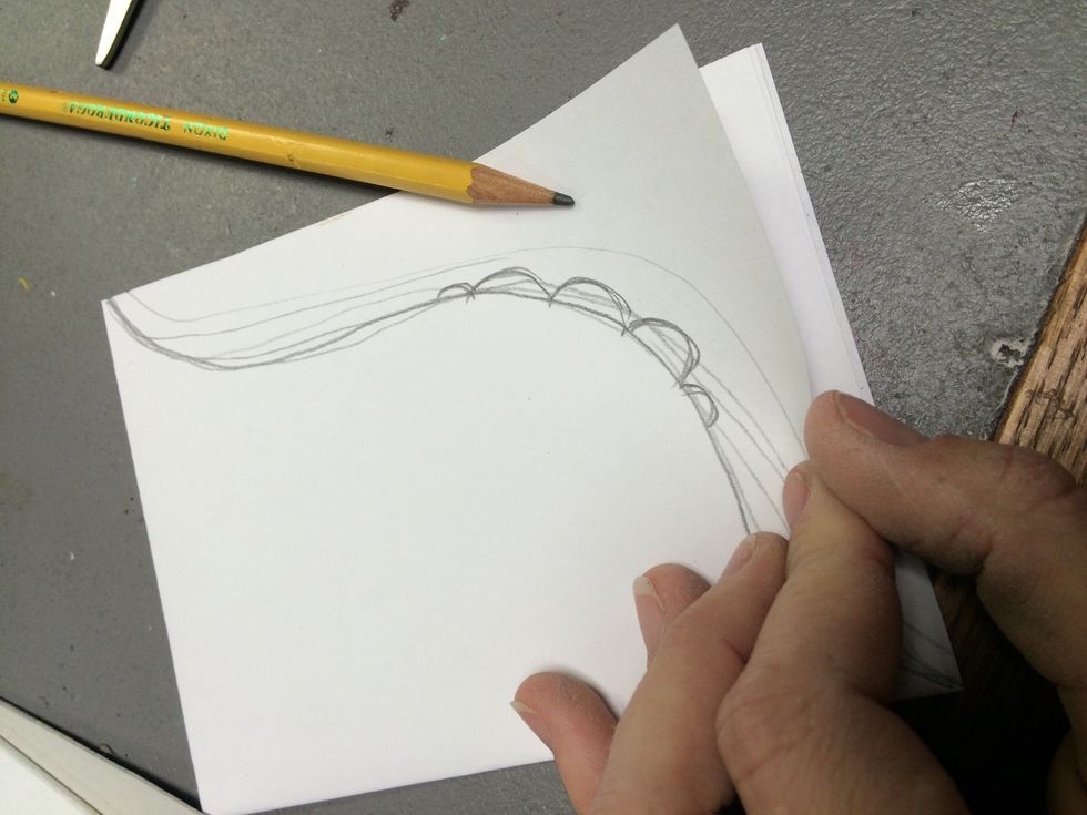 Draw a line that will be the outer edge of the looom.