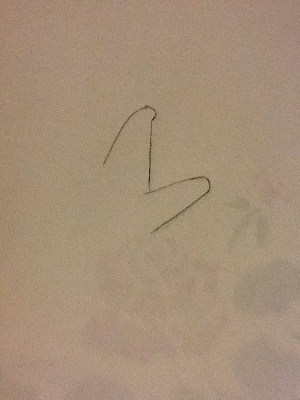 Draw a line to finish off the arm.