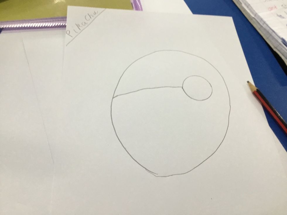 Draw a line towards the circle