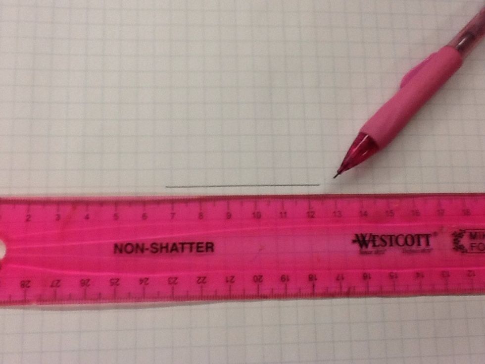 Draw a line using the ruler and the pencil