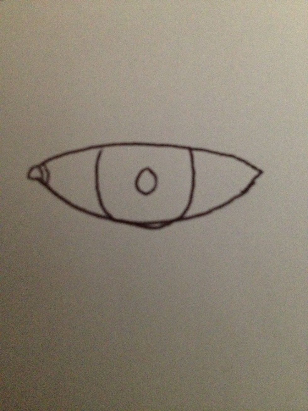 Draw a little o for the pupil.