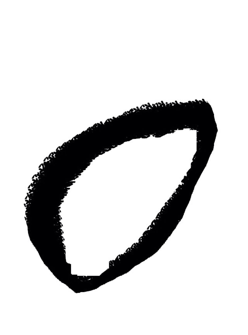 Draw a long half circle shape. I used the chalk brush.