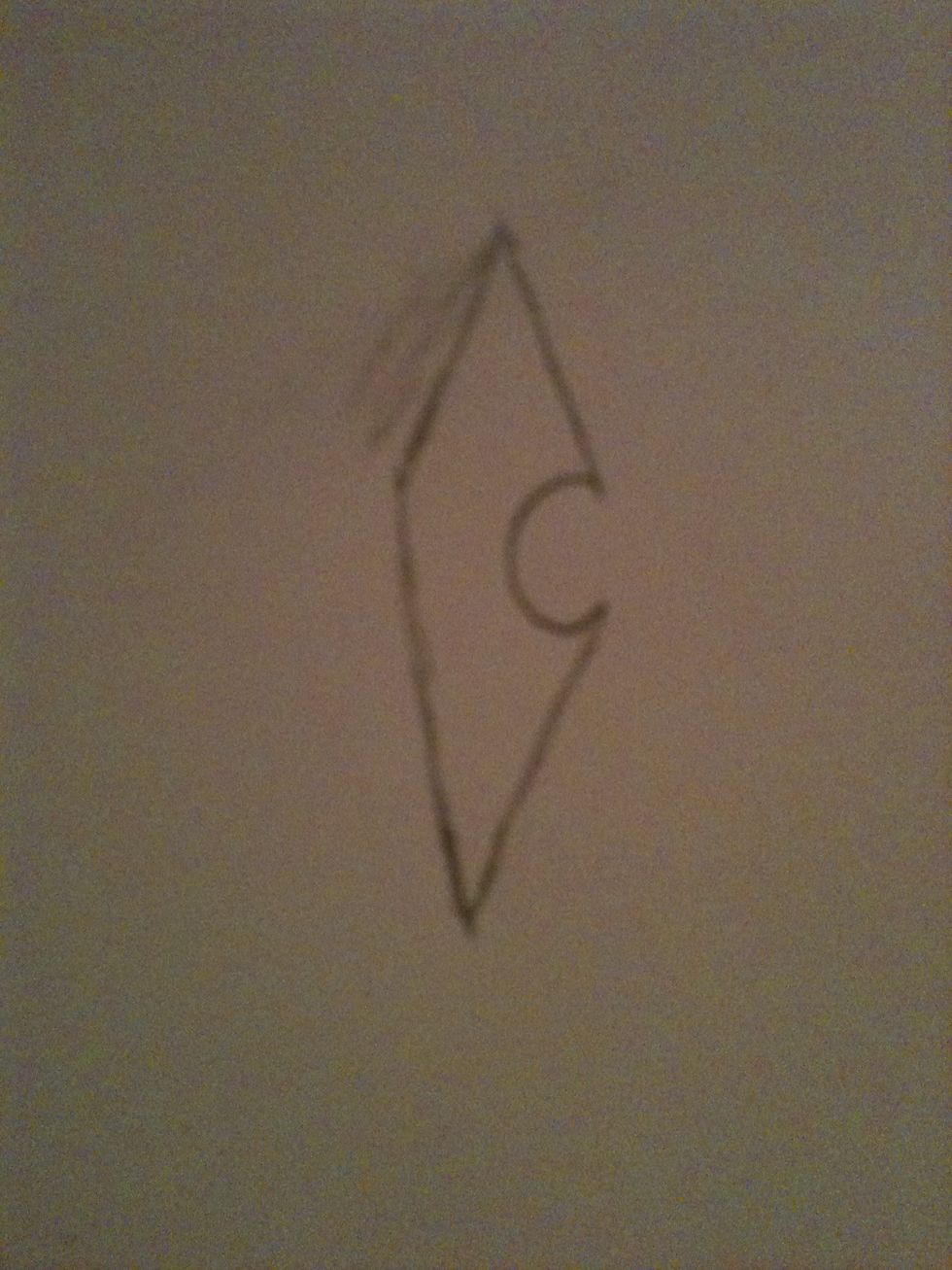 Draw a longer slim triangle