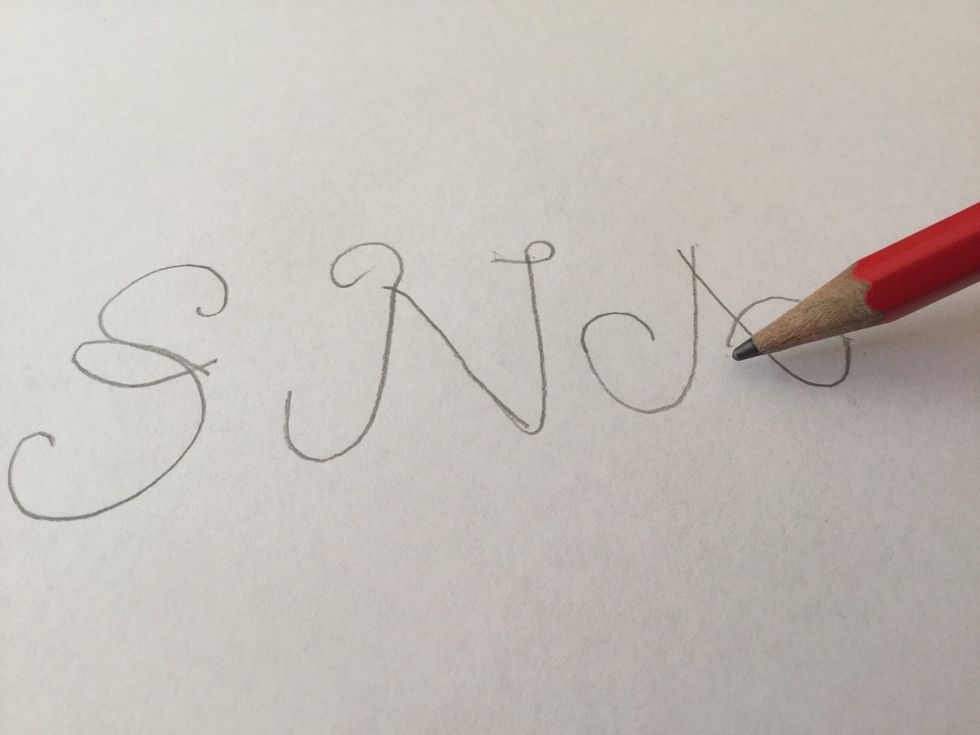 Draw a loop starting where you finished off ending in the middle of your triangle