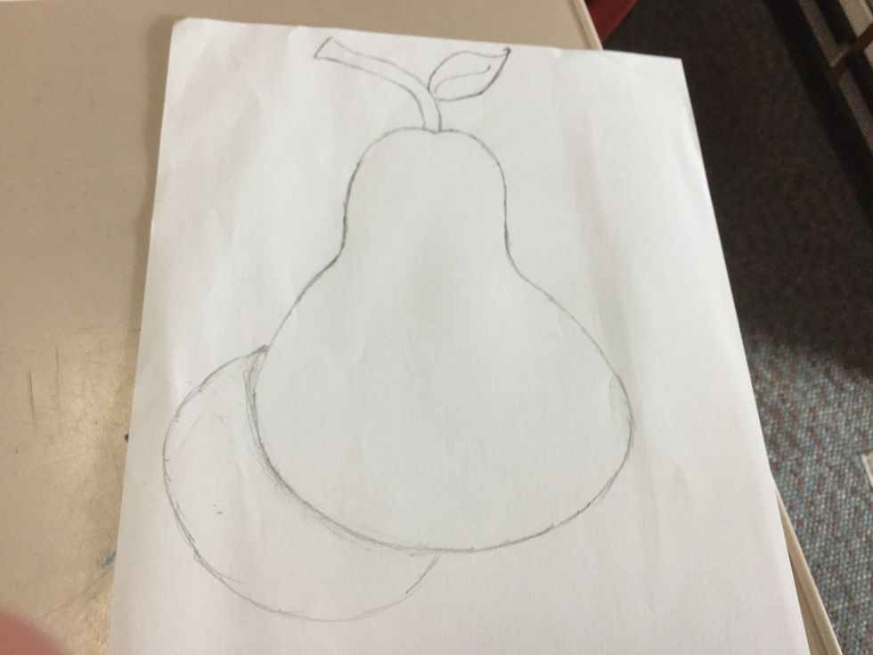 Draw a medium sized semicircle at the bottom left to make a shadow.