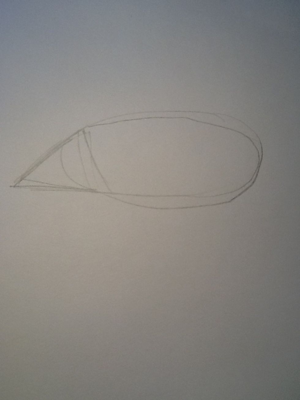 Draw a oval and a square on either end
