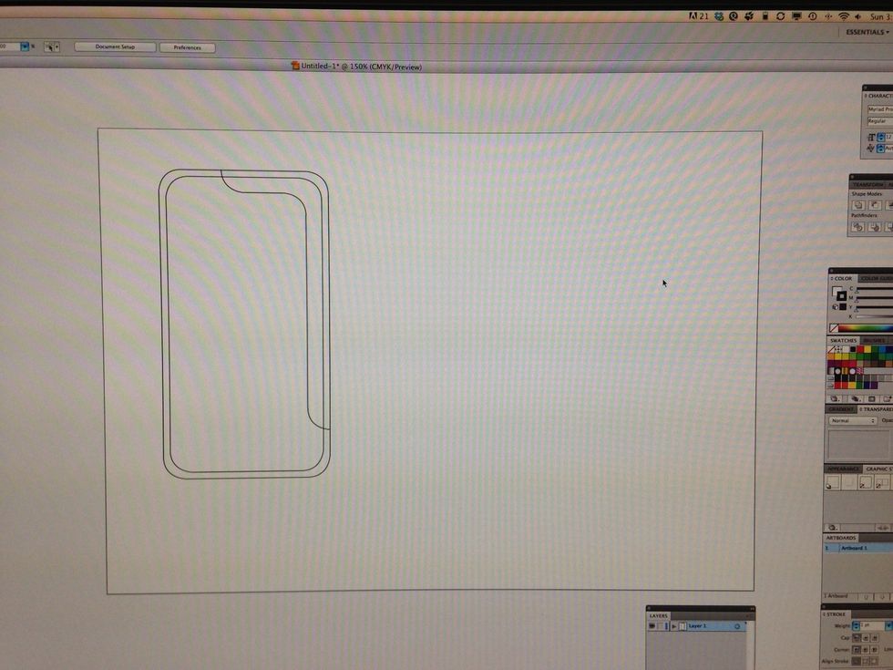 Draw a pattern, mine its 14cm x 7.5cm and 1cm rounded corner