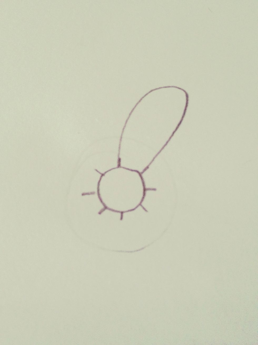 Draw a petal using the dashes to determine the width of the petal.