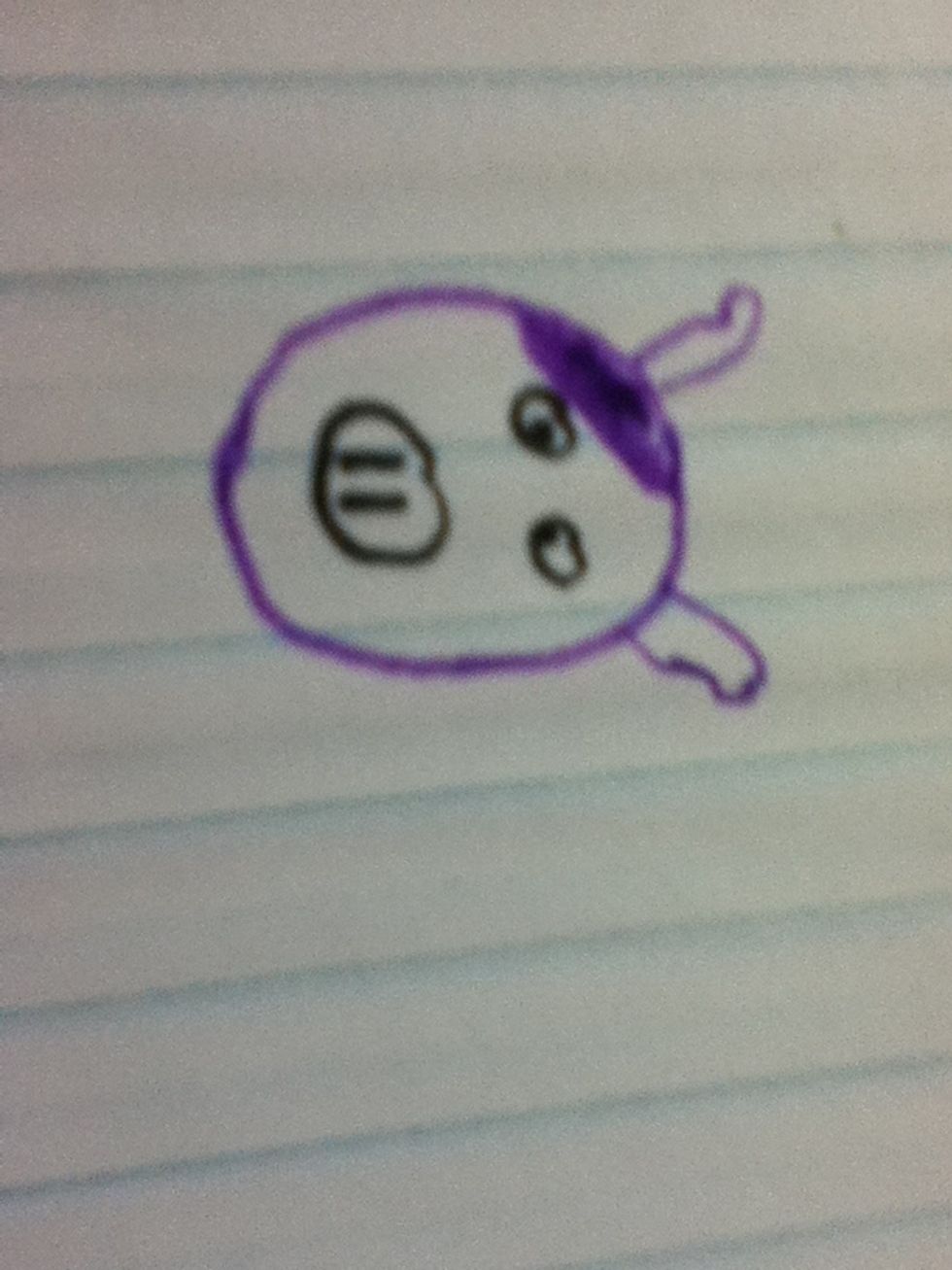 Draw a pink circle and put details... :)