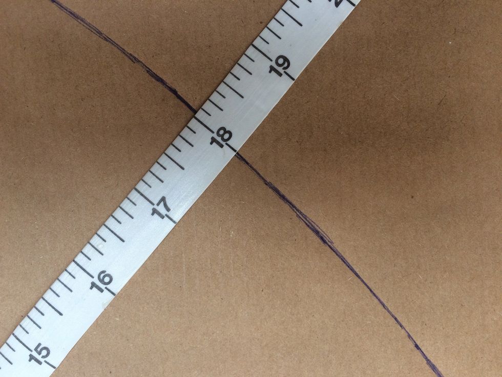 Draw a second line 18 inches down from same corner