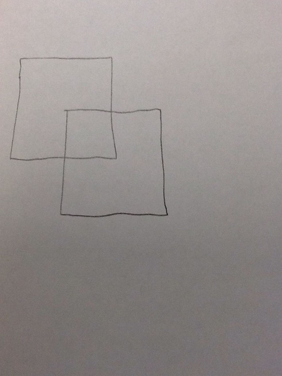 Draw a second square in the right bottom hand corner as shown in the picture.