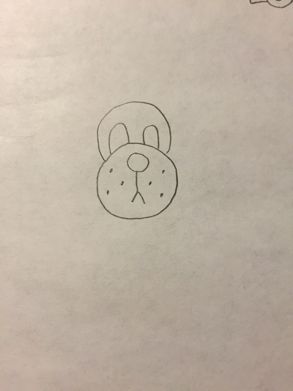 Draw a semi-circle around the two humps