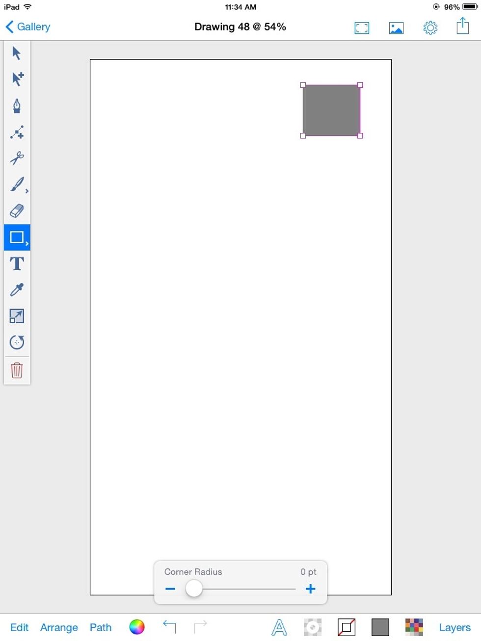 Draw a small square.