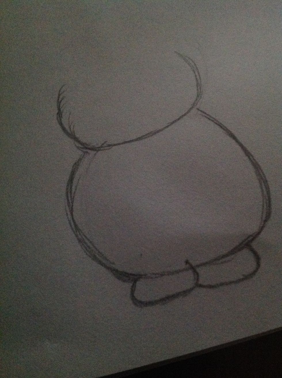 Draw a smaller half circle above it