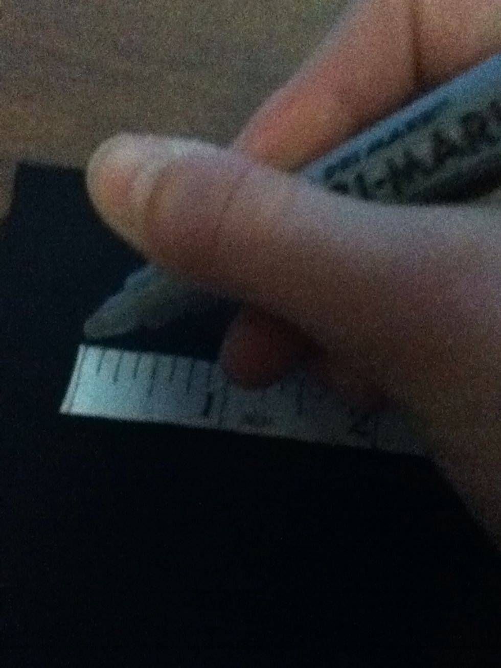Draw a straight line 6 inches.