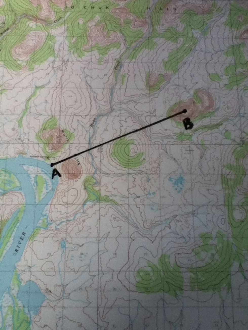 Draw a straight line between the two points.