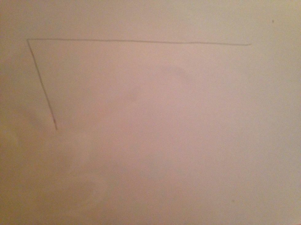 Draw a straight line connected from the slanted