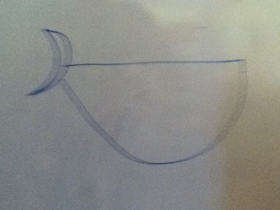 Draw a tail where the gap was. The tail should look like a crescent moon.