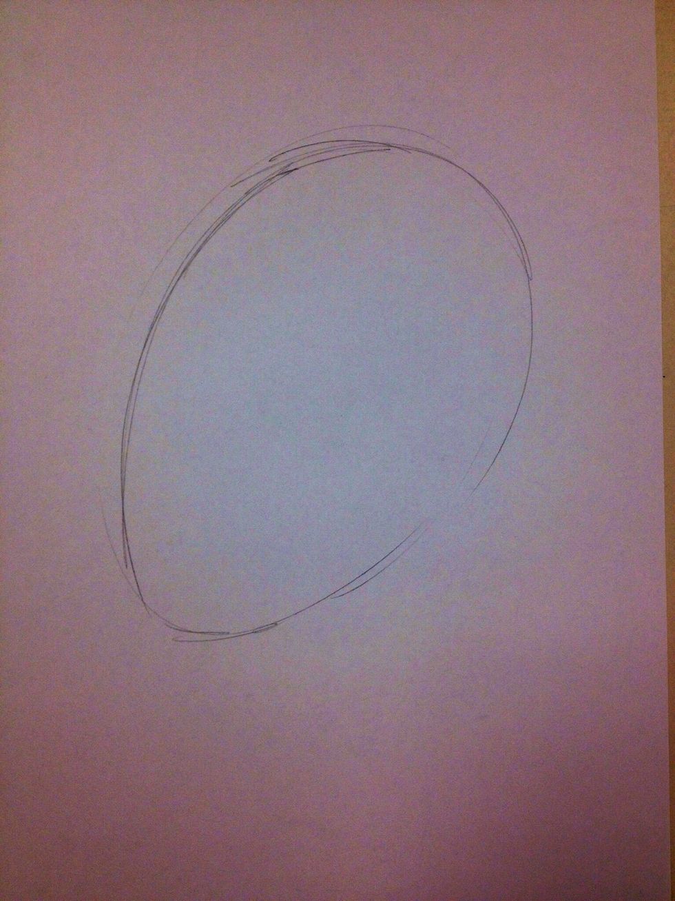 Draw a tilted oval