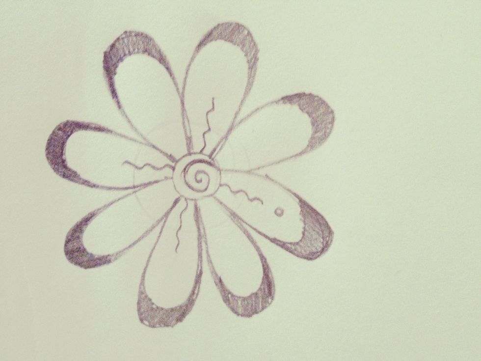 Draw a tiny circle above the squiggly line.