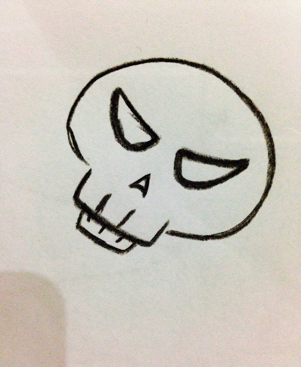 Draw a tiny triangle for the nose.