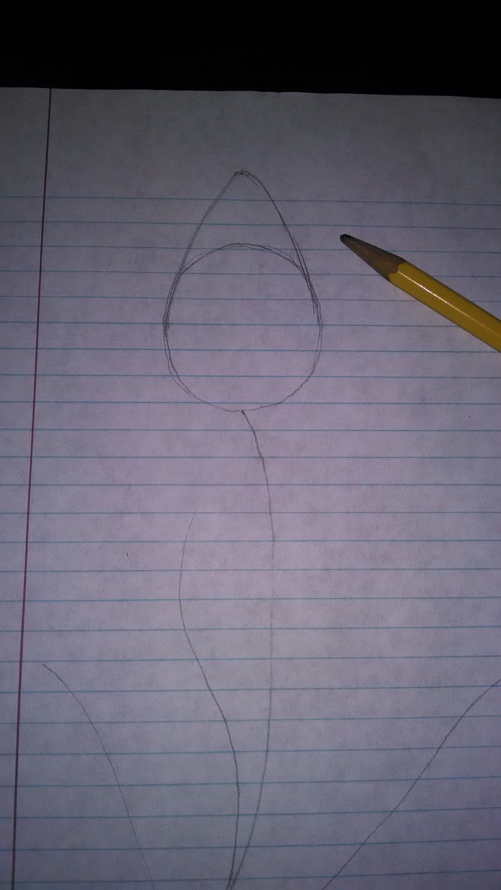 Draw a triangle on top of the circle