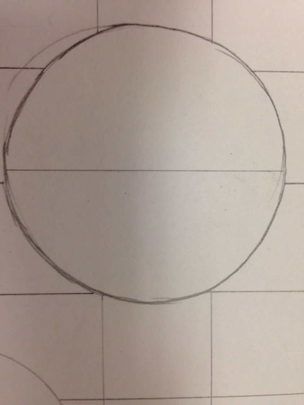 Draw a vertical line through the center of the circle.