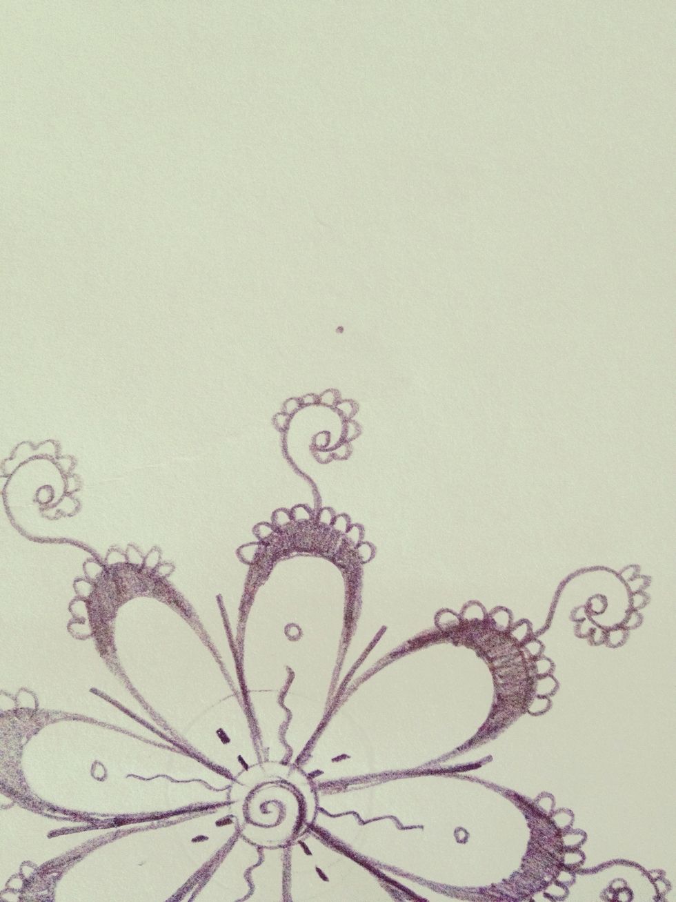 Draw a very light dot above the swirl like this.