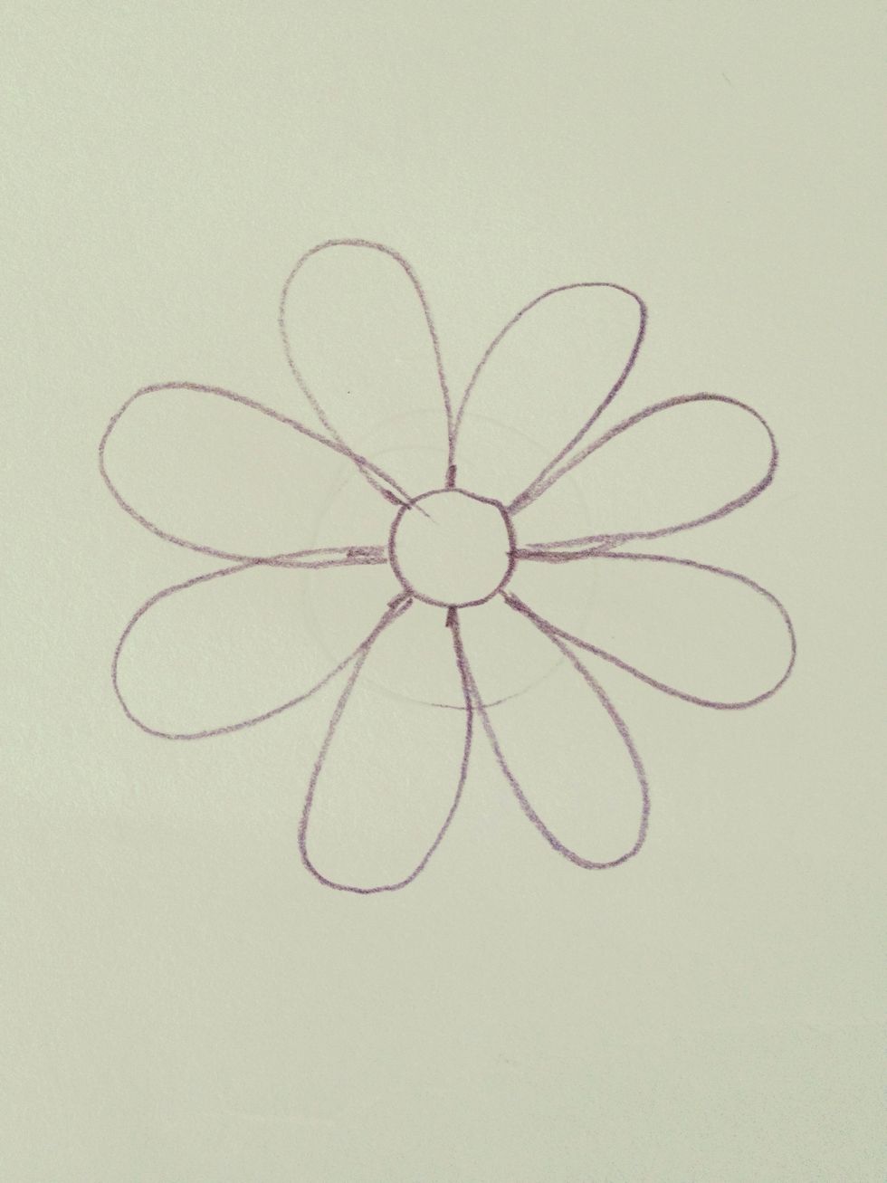 Draw all 8 flowers, trying to make them as even as possible!