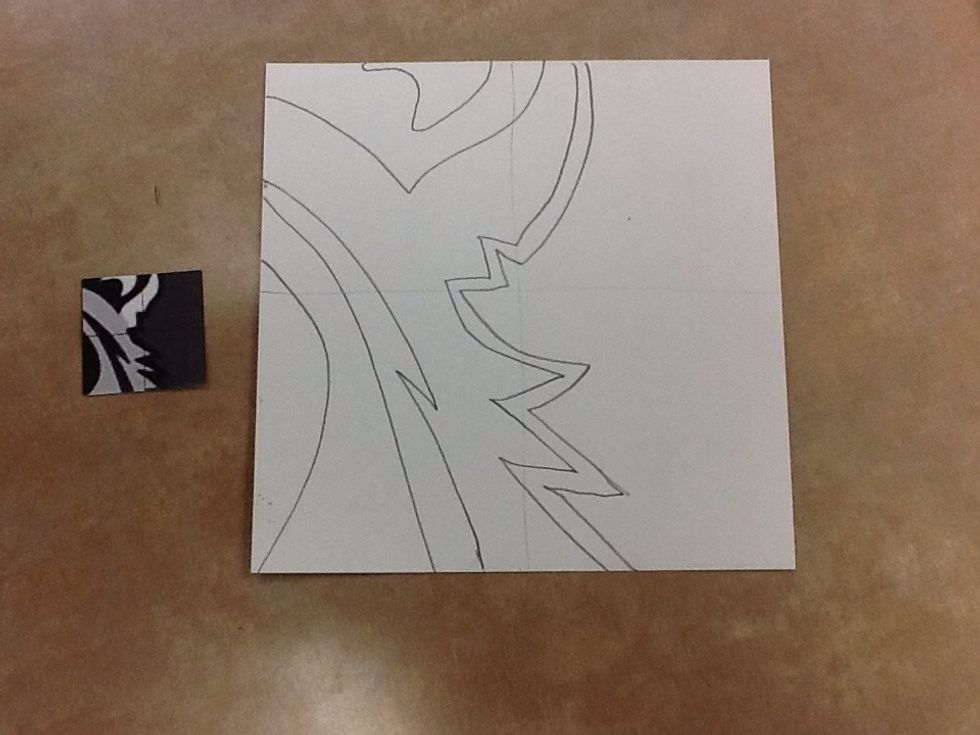 Draw all outlines and shapes that you see. No coloring yet.