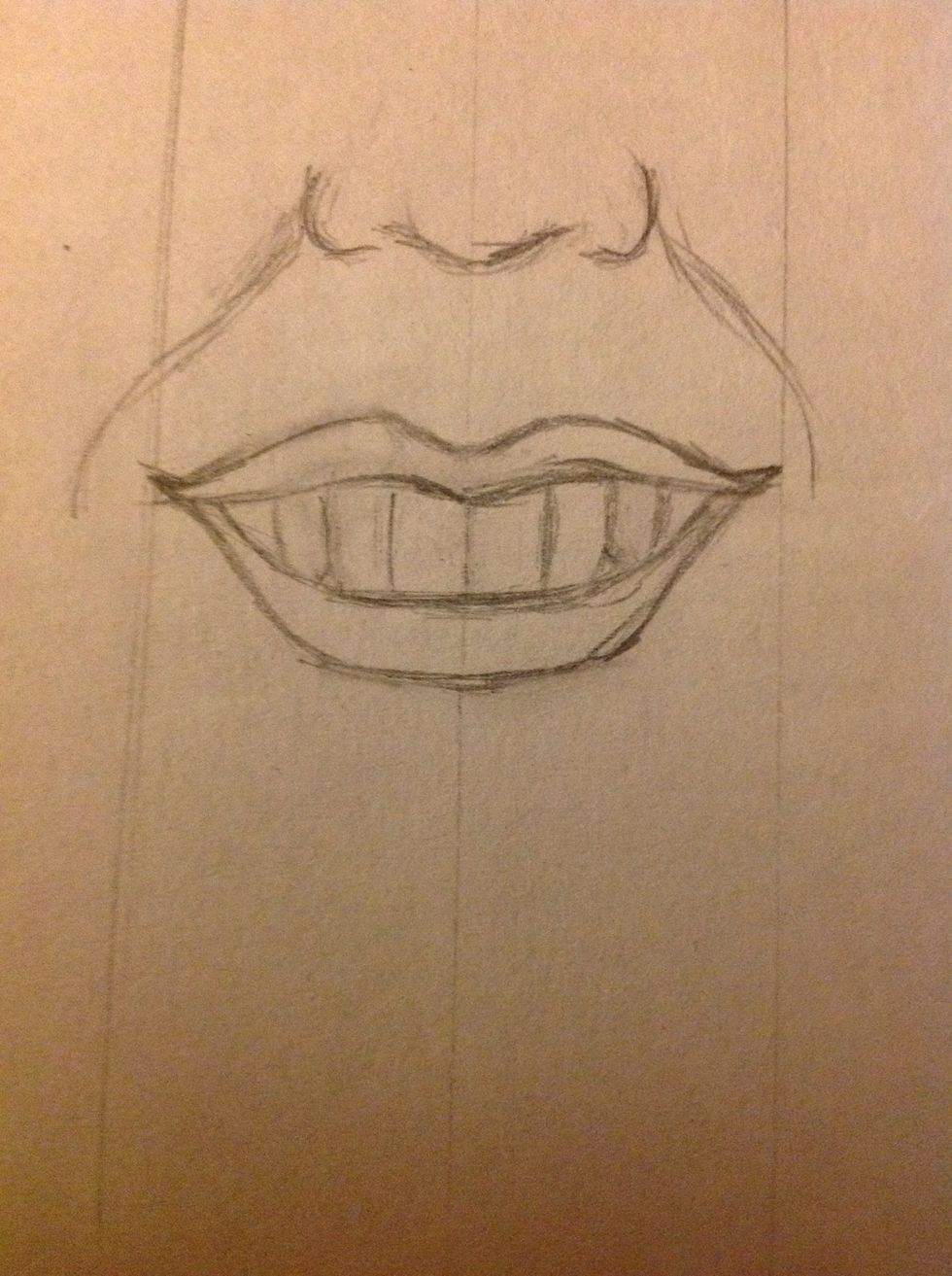 Draw all the other teeth. But don't let you be fooled! This seems to be an easy thing, but believe me, you'll need to re do it a few times.