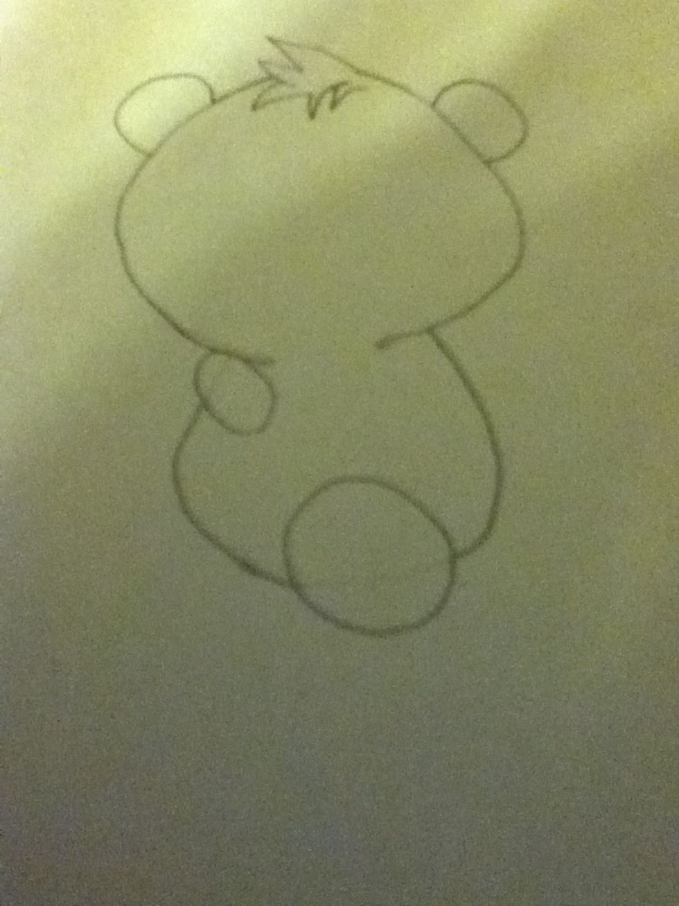 Draw an arm and foot.