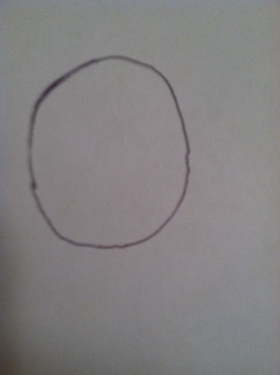 Draw an egg shape for the head.