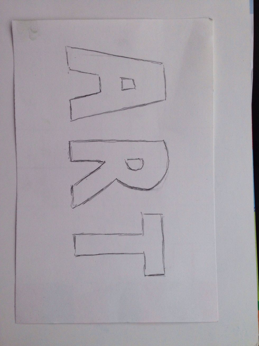 Draw an object or word (in block letters).