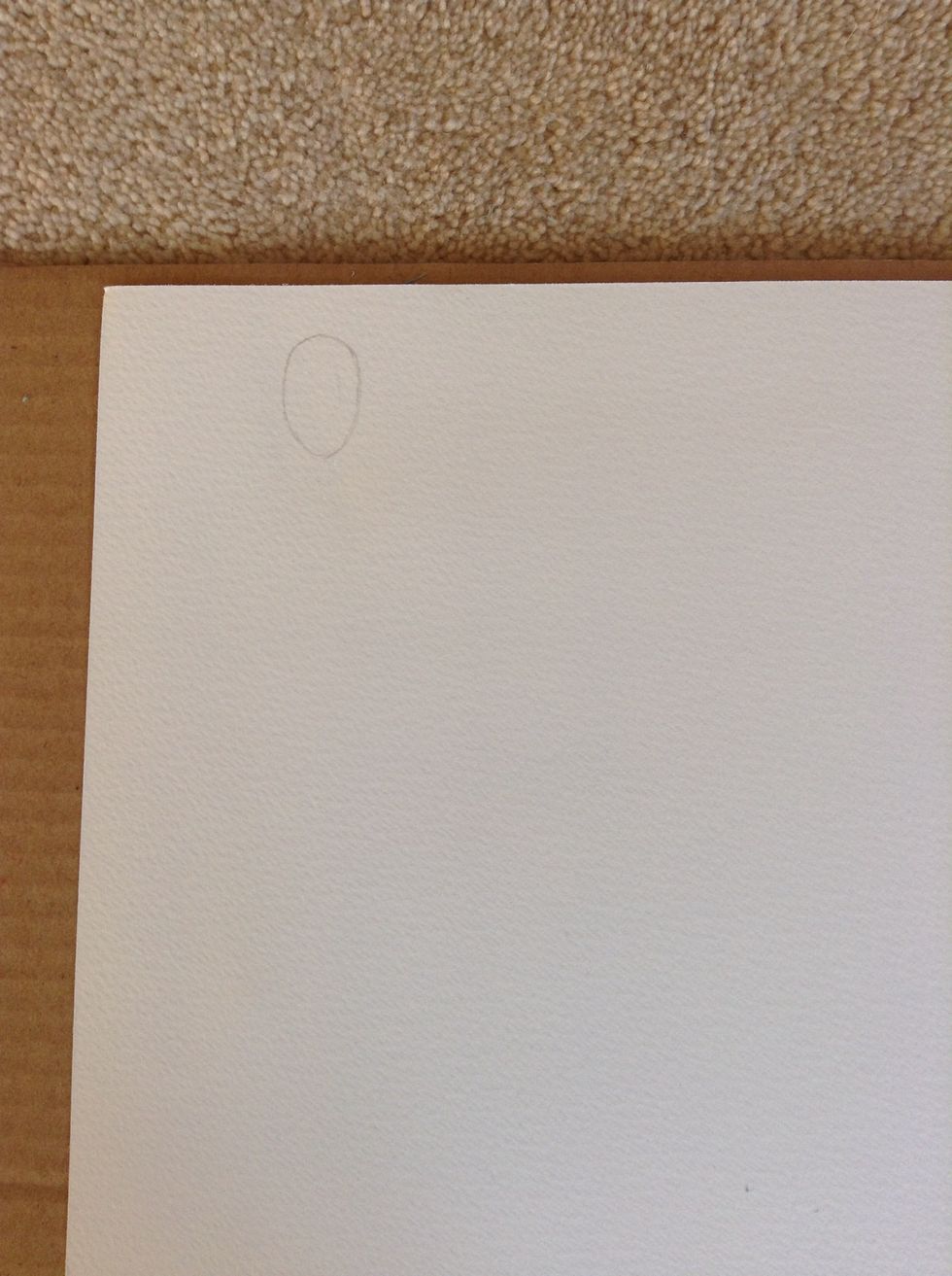 Draw an oval for the head