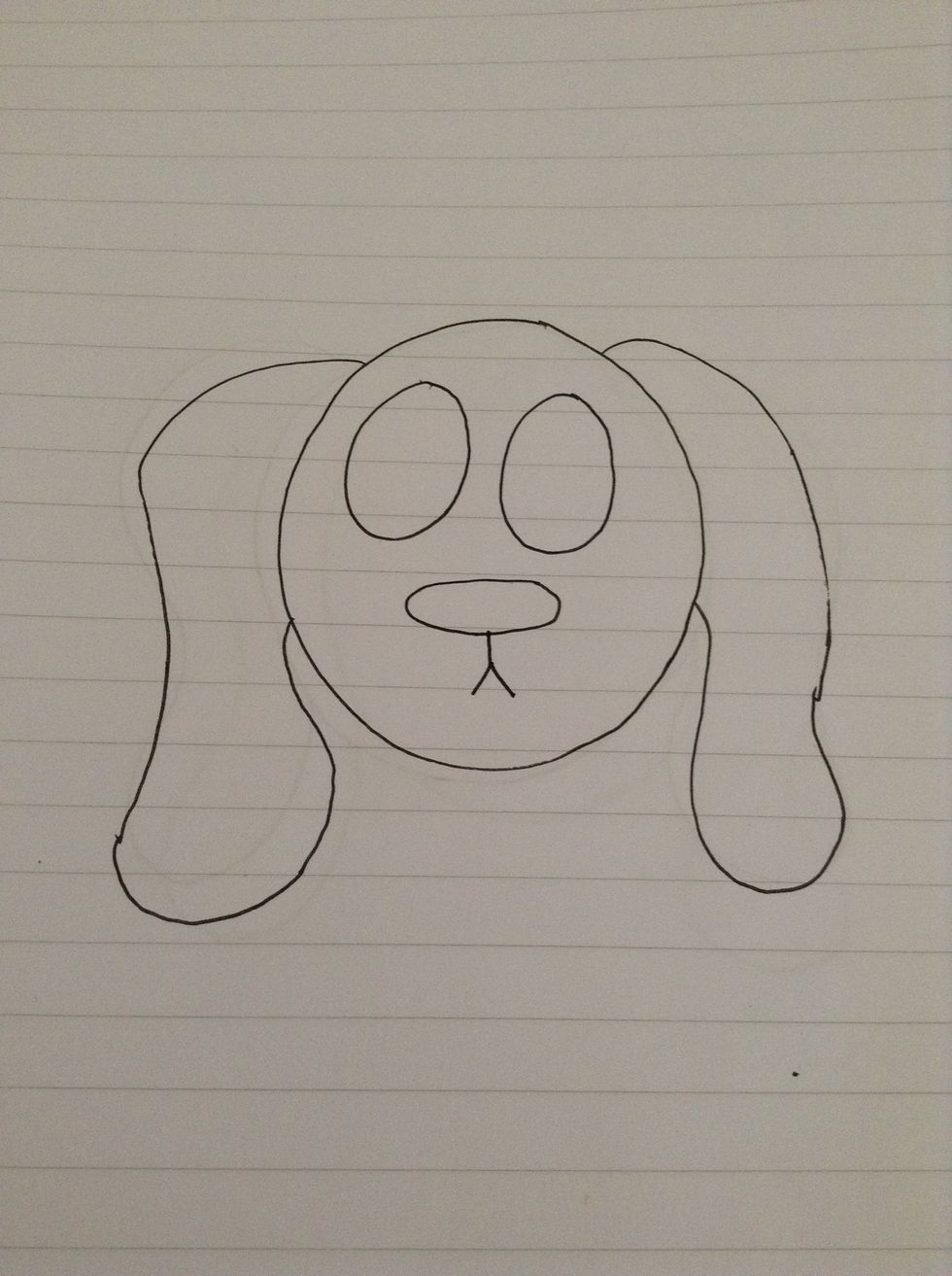 Draw an upside down 'Y' connected to the nose. This is the mouth.