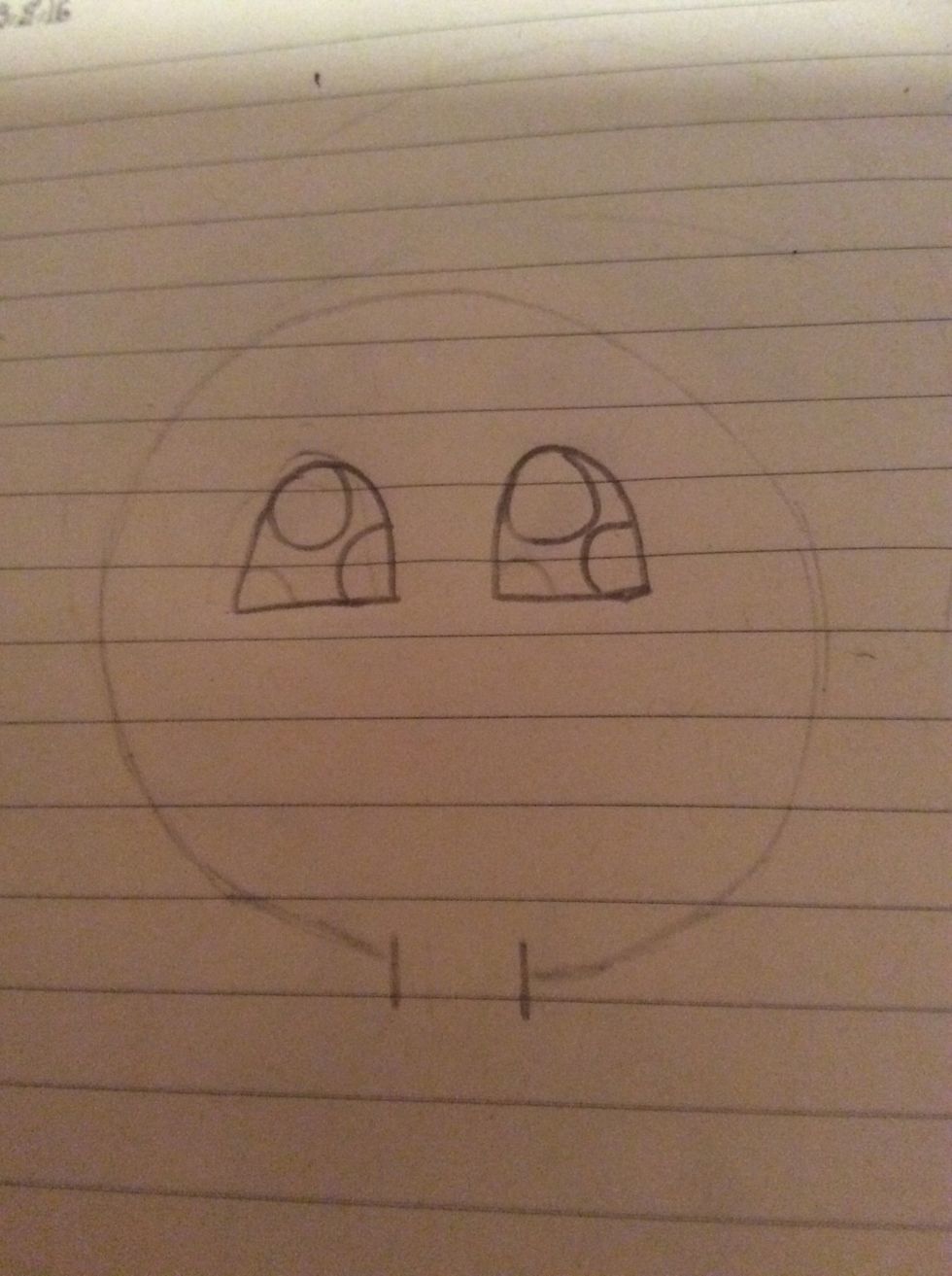 Draw another circle but this time at the bottom right of the eyeball.