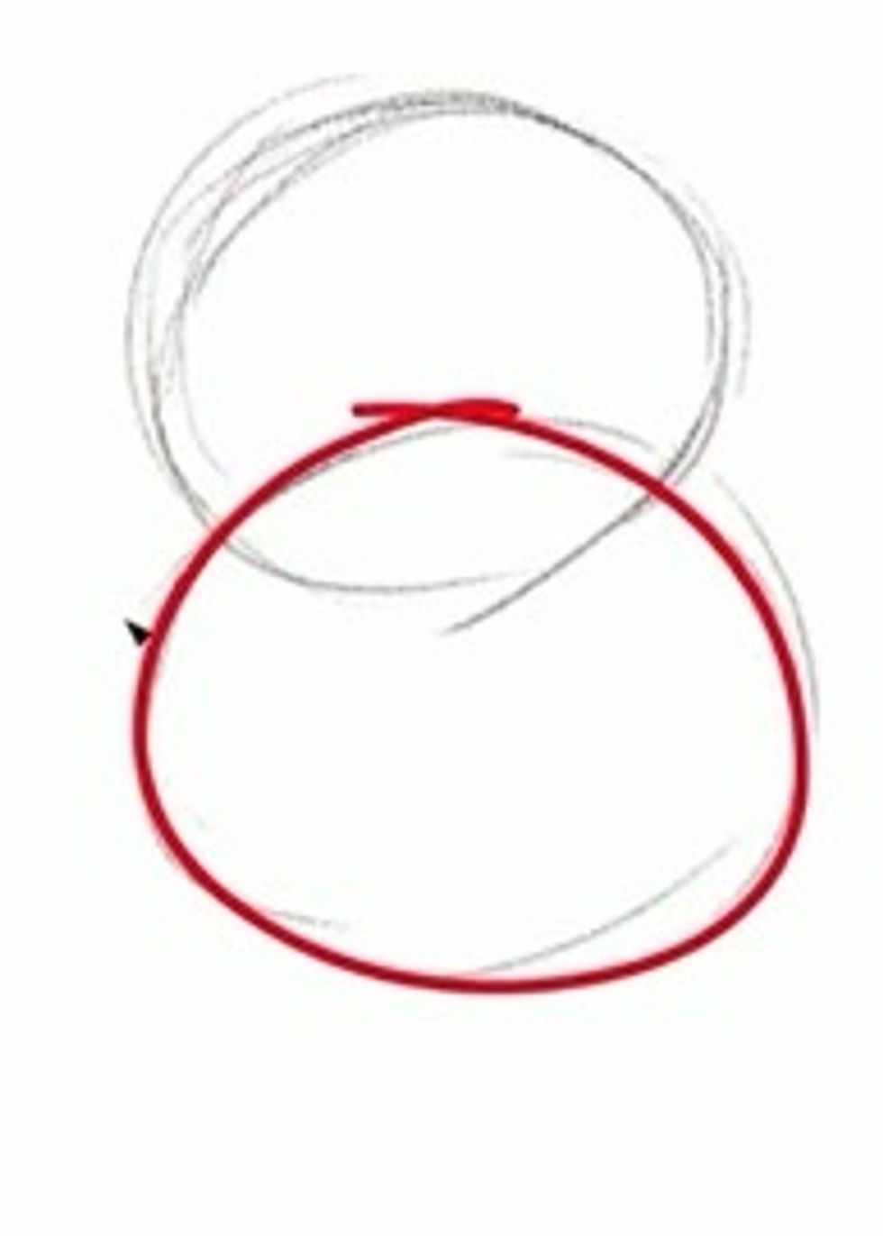 Draw another circle for the lower part of the head.