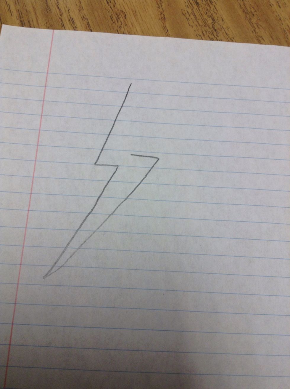 Draw another dieagnel line going up and draw another line coming in