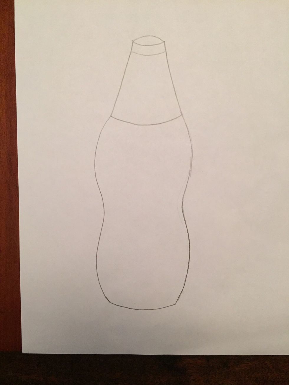 Draw another downward curving line at the bottom of your bottle neck. Even more interesting!