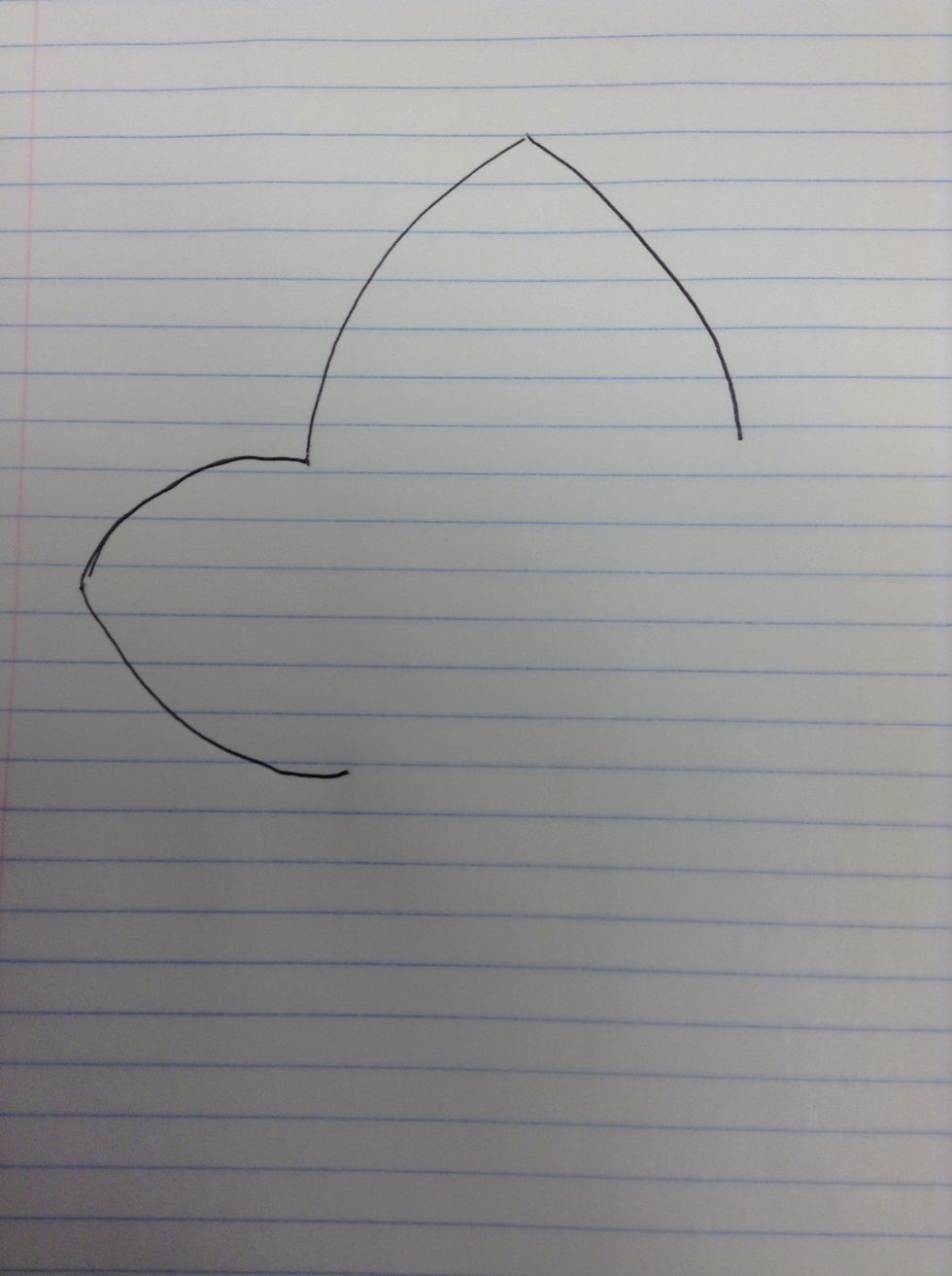 Draw another half circle and make sure it's pointed at the end