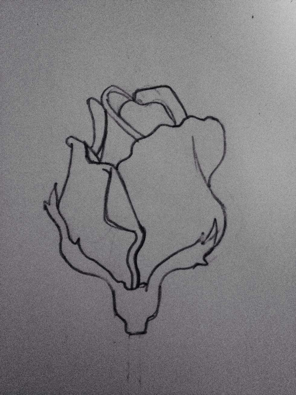 Draw another hump (btw humps are petals) over it.