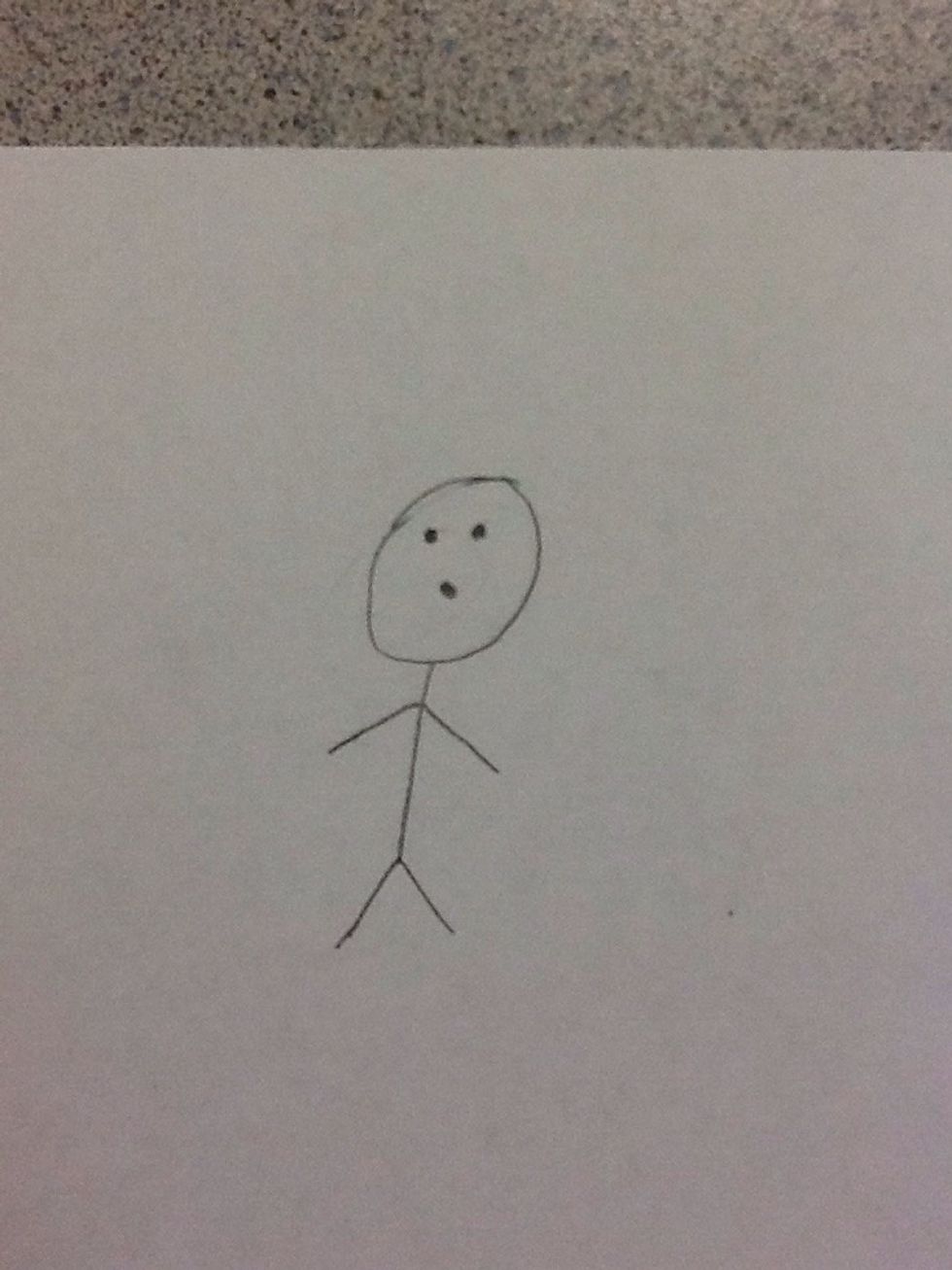 Draw another little dot below the eyes for the nose.