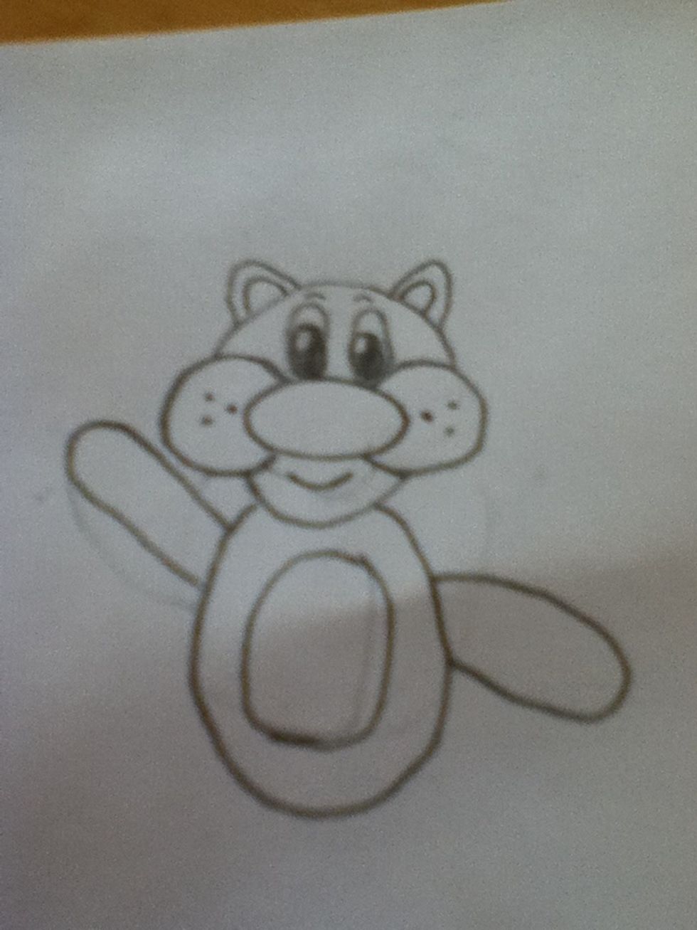 Draw arms I did mine in a cartoony action but u can position it however u like