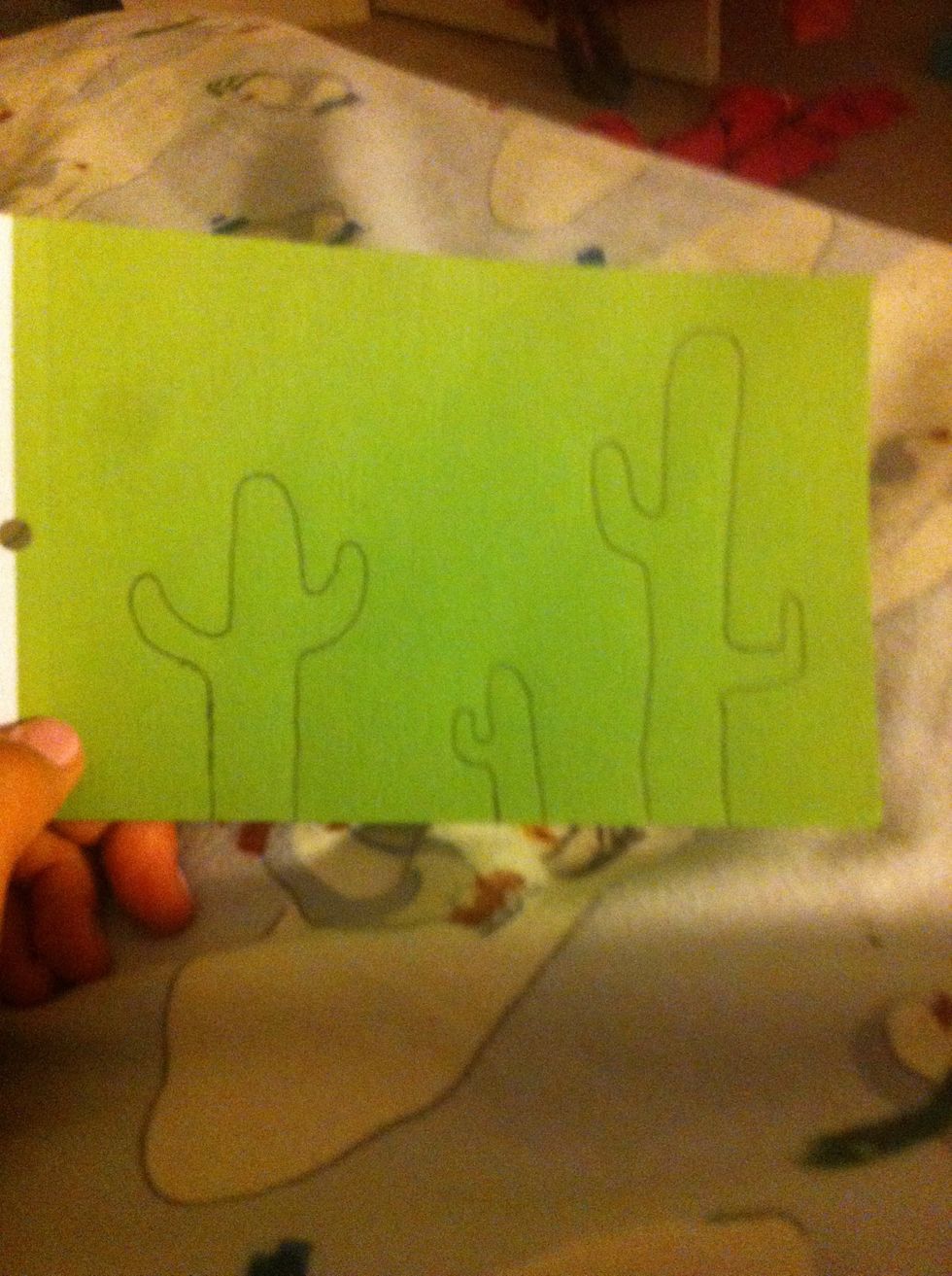 Draw cacti on the BACK of your green card stock. I forgot.