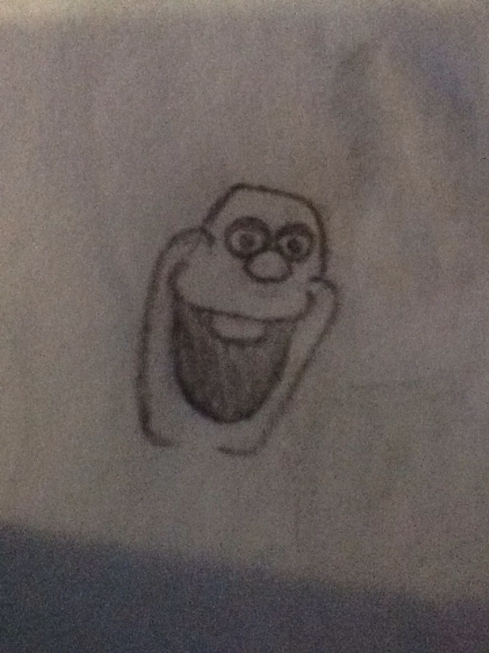 Draw circles in side the eyes for the pupils